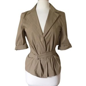 Jil Sander Tan Wrap-Style Short Sleeve Jacket